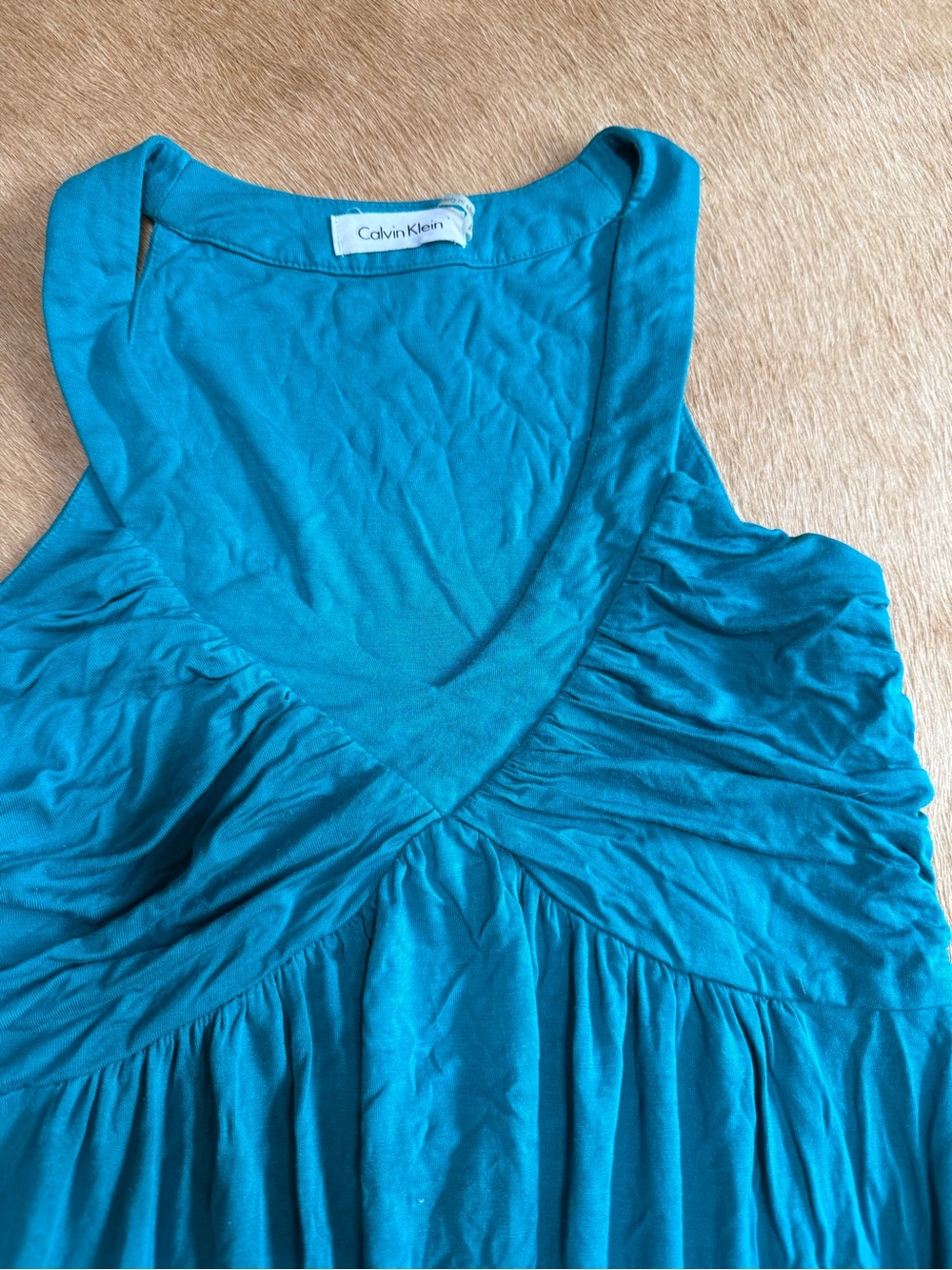 Calvin Klein Teal V-Neck Sleeveless Tank Top
